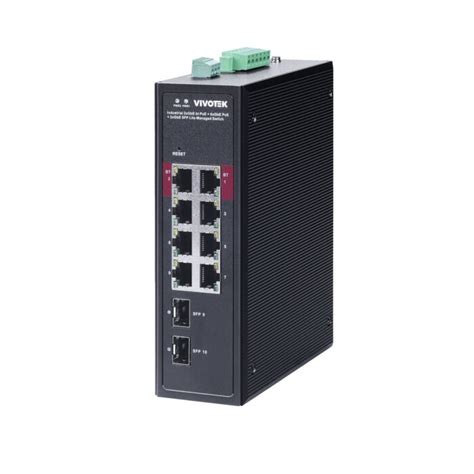VIVOTEK Industrial 2xGbE bt 90W + 6xGbE at 30W + 2xGbE SFP Lite Managed Switch